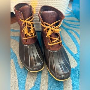 SPERRY TOP-SIDER DUCK Rubber Snow BOOTS Brown And Leather Women’s Sz 9
